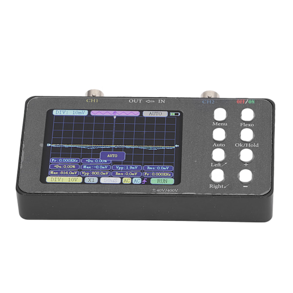 Digitalt oscilloskop 2-kanals bærbar signalgenerator 2Mhz båndbredde 50M samplingsfrekvens 3,2 tommer LCD-skærm med baggrundsbelysning