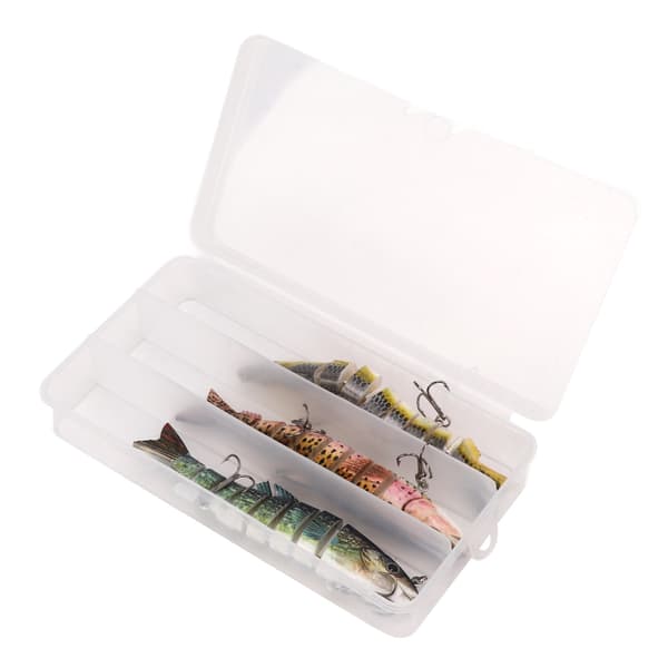 3st 0,8 Oz 8 Segmenterade Multi Jointed Swimbaits Set Långsamt sjunkande fiskedrag Kompatibel med sötvattensaltvatten