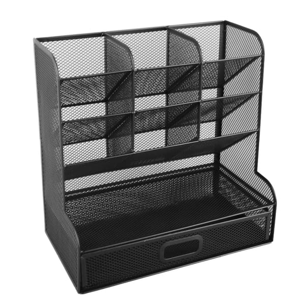 Stationær arrangør Kompatibel med stationær computer 9 rum Multifunktionel penneholder med skuffe