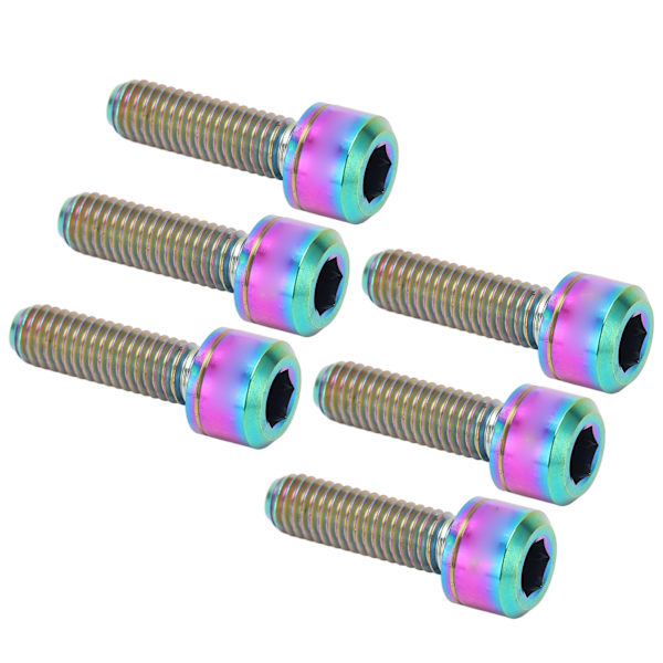 6 st RISK Titanlegering Mountainbike Styrstam Fästskruvar med Packningar M5x18mm