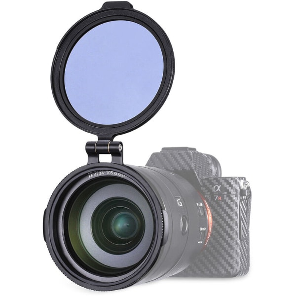 R-67 67 mm snabbfiltersystem Kameraobjektiv ND-filter metalladapterring kompatibel med Canon Nikon Sony Olympus DSLR-kameror, modell: svart 67 mm