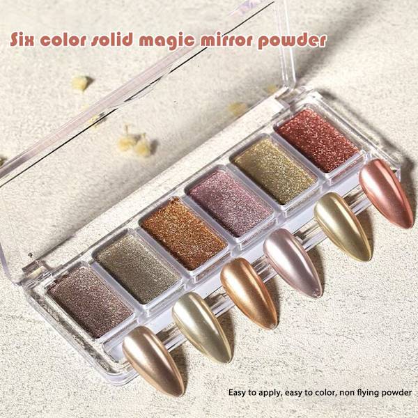6 Färg Krom Glitter Powder Nail Mirror Powder Metallic Nail Art Powder Mirror Powder Holographic Nail Powder