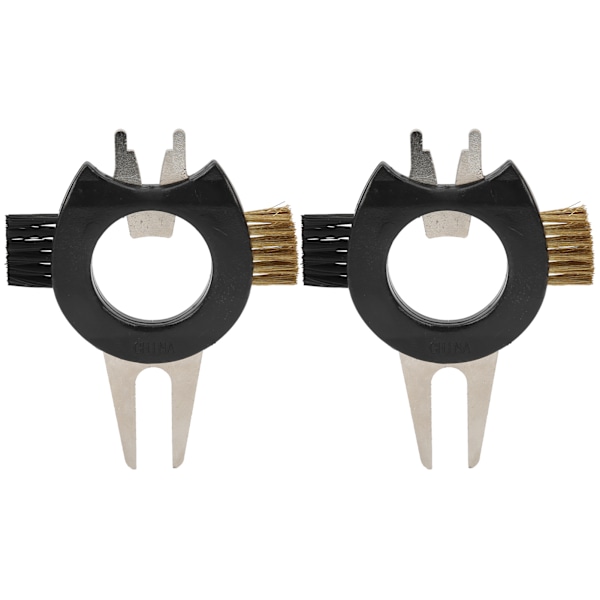2st Multifunktions 5 i 1 Golf Divot Tool Borste Groove Cleaner Flasköppnare Nageldragare