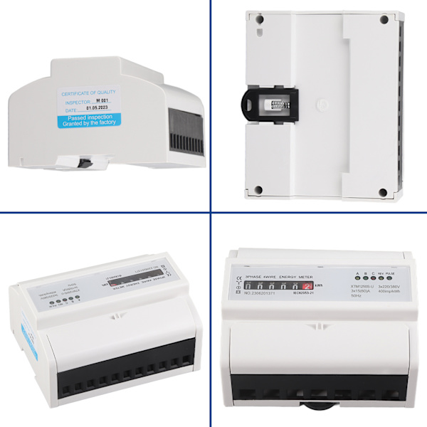 1 st 220V/380V Digital 3 fas 4 Ledare 7P Din Rail Elmätare Elektronisk KWh Mätare 15(60)A