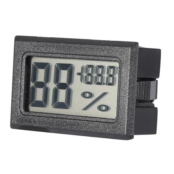 Digital LCD-hygrometer indendørs termometer luftfugtighedsmåler til hjem, kontor, drivhus (sort)