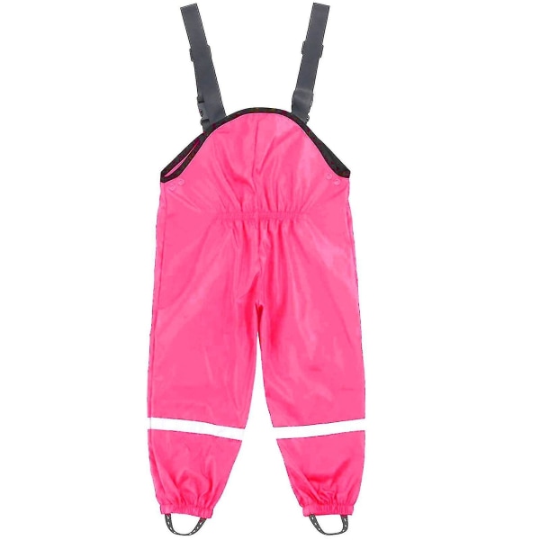 Unisex regnbukse for barn, vindtett og vanntett mudbukse Pink 80