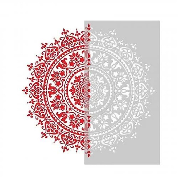 Mandala Auxiliary Maleri Skabelon Stor Genanvendelig Stencil Til Gulv Væg Flise Stof Møbler