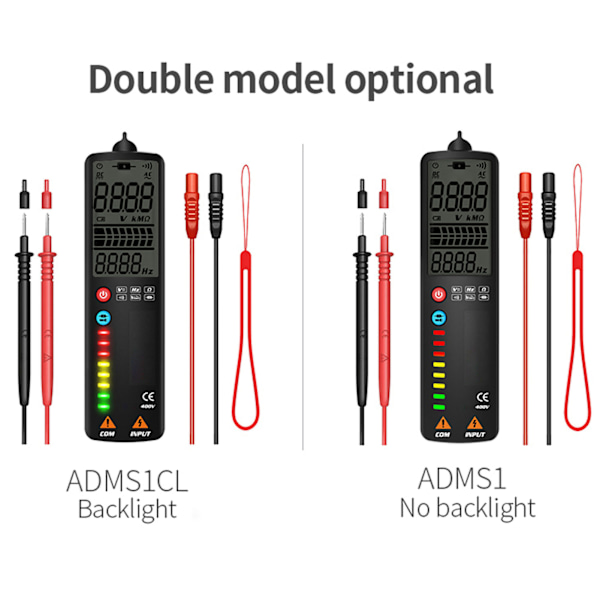 Beröringsfri LCD Digital Dual Mode Smart Multimeter Spänningsdetektor Resistans Frekvenstestare