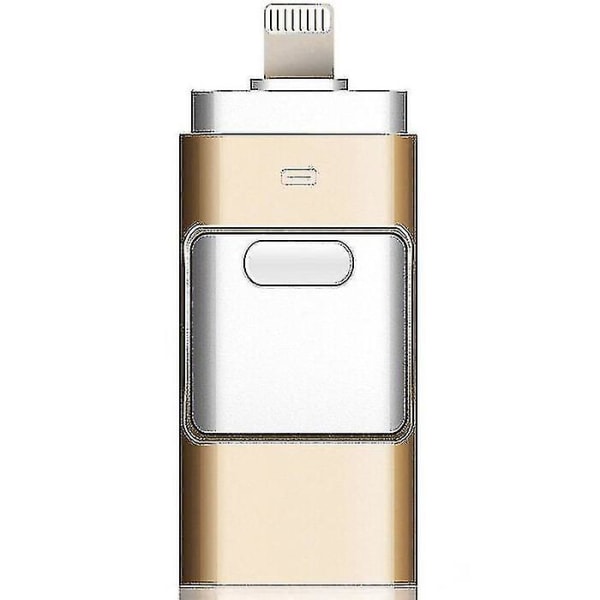 i 1 USB Flash Drive Udvidelse Memory Stick Otg Pendrive For Iphone Ipad Android Pc Gold 64 GB