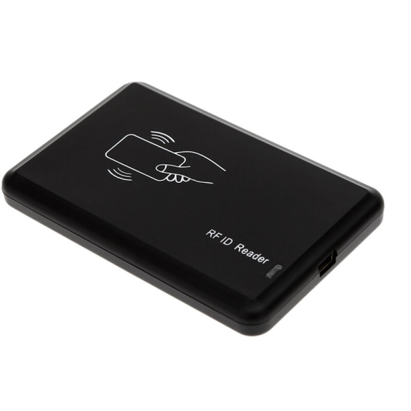 Kontaktiton RFID-kortinlukija 125KHz USB ID-kortinlukija Älykortinlukija, jossa on konfiguroitava EM-läheisyysanturi kulunvalvontaan, malli: musta