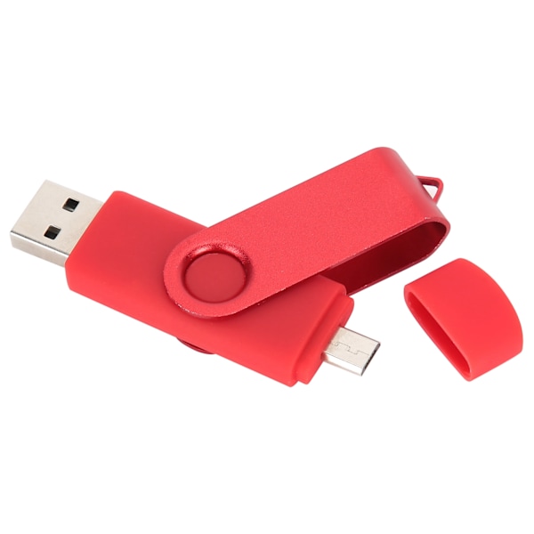2 i 1 U Stick Micro USB Flash Drive USB2.0 OTG U Disk Smart Phone Tilbehør CW10040 Rød64GB