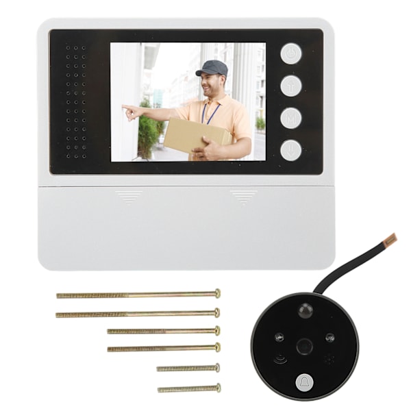 Digital dörr titthålsvisare videodörrklocka Kamera 4 ringsignaler Night Vision 2 Way Intercom för hem Lägenhet kontor