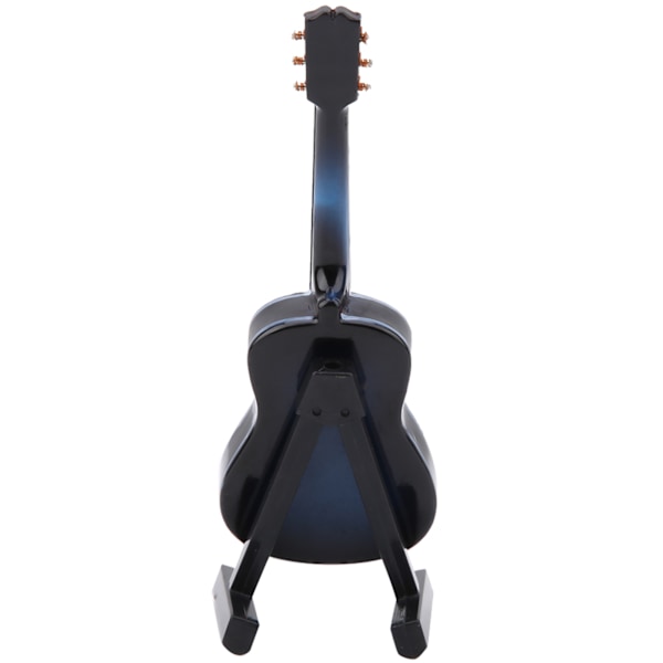 Mini træguitar model display Mini musikalske pynt Håndværk hjemindretning (blå 10cm)
