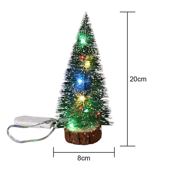 Små fyrretræer juletræer, til julegave feriefest Hjem træindretning, multifarve 20cm