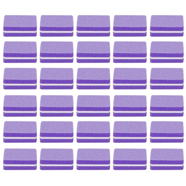30 stk Mini Neglebuffer Profesjonell Bærbar Hjemmesalong Neglepussing Slipblokk Manikyrverktøy Lilla