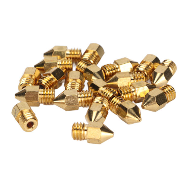 20 stk MK8 dysesæt 1,75 mm M6 gevind polerede ekstruderdysser med opbevaringsboks til udskiftning af 3D-printer 0,4 mm