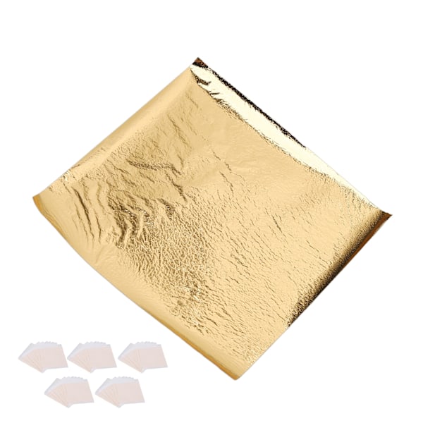5 poser Kunstneriske bladgullark Multipurpose Metallic Imiter gullfolieark for kunstforgylling håndverk
