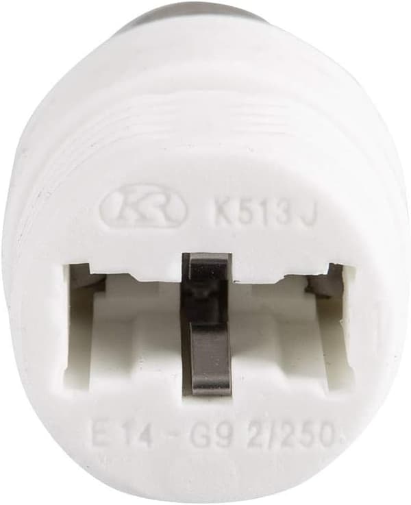 2-pak E14 til G9 Keramisk Fatningsadapter til LED, Halogen, CFL Lyskilder[NX]