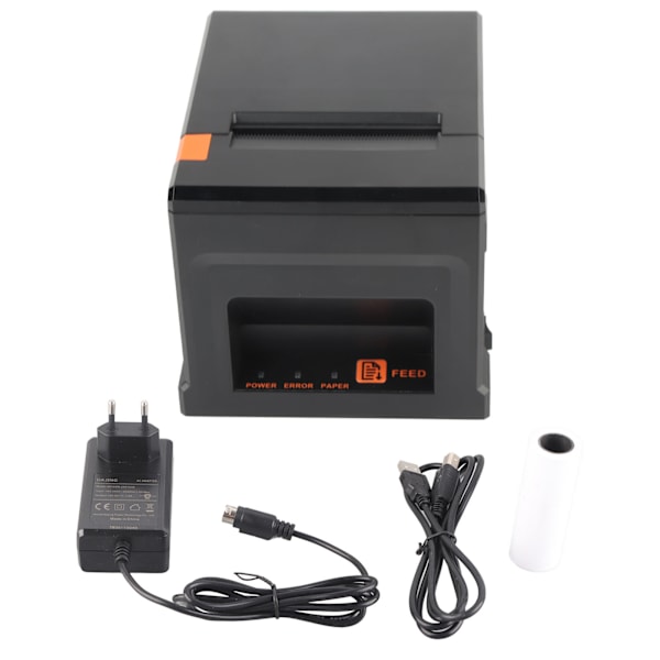 Termisk POS-skriver USB Ethernet-grensesnitt 80 mm USB termisk kvittskriver med Auto Cutter 100‑240V