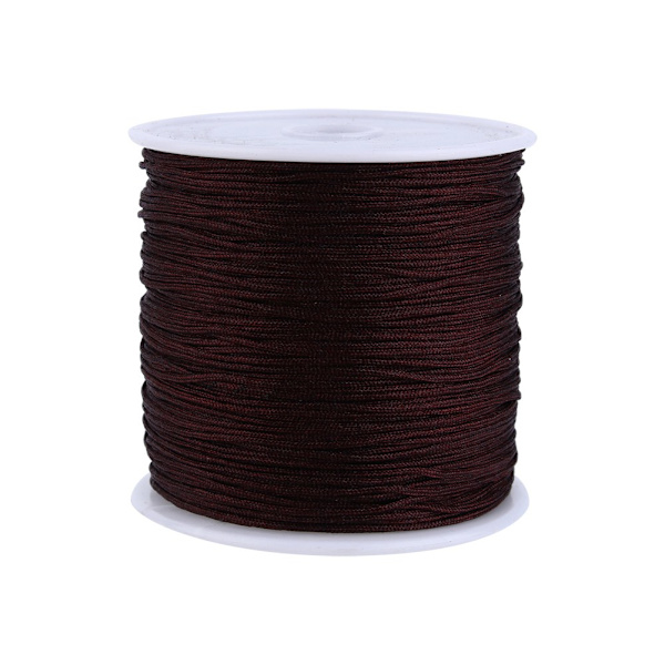 100M x 0,8 mm Nylon Kiinalainen Solmu Naru Rattail Makrame Shamballa Lanka Kahvi