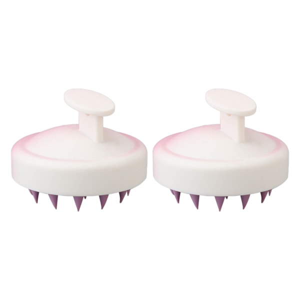 2st Hårmassager för hårbotten Förbättra blodcirkulationen Exfoliator Silikon hårbottenmassager Schampoborste Scrubber för hårbotten Lila