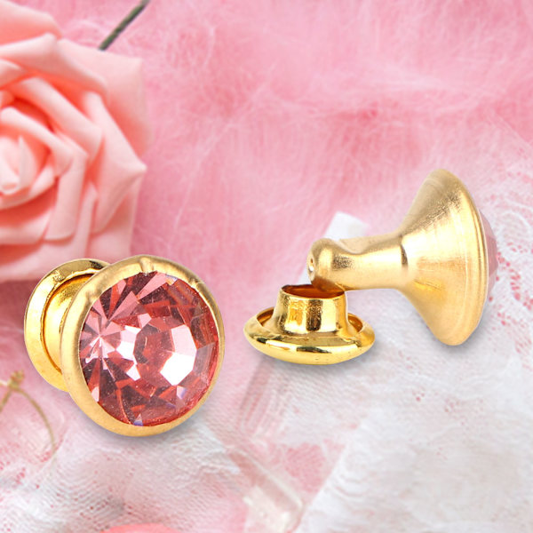10 stk fargerike strassnitter Cap Stud for DIY-dekorasjon (rosa krystall)