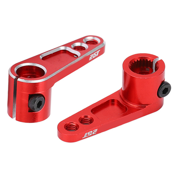 2 stk RC Styrearmer 25T Anodisert Behandling Nøyaktig Størrelse Stabil Ytelse Liten Lett Servo Horn Arm for RC Biler Rød