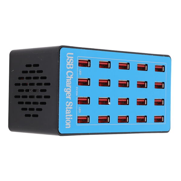 WLXA5+ 100W 20-ports USB-hub-lader Veggstrømadapter Rask ladestasjon 100240V (UK-kontakt)