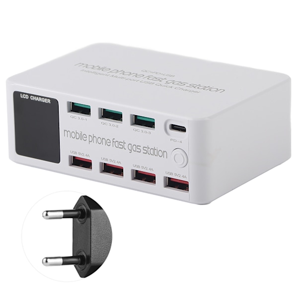 8 IN 1 multifunktions USB-laddningsstation Smart Socket Bracket 100W Max 100‑240VEU