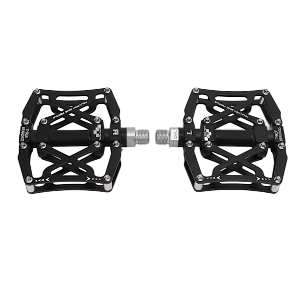 Cykelpedaler i Aluminiumlegering CNC-bearbetade med Lager för Mountainbike & Landsvägscykel Svart