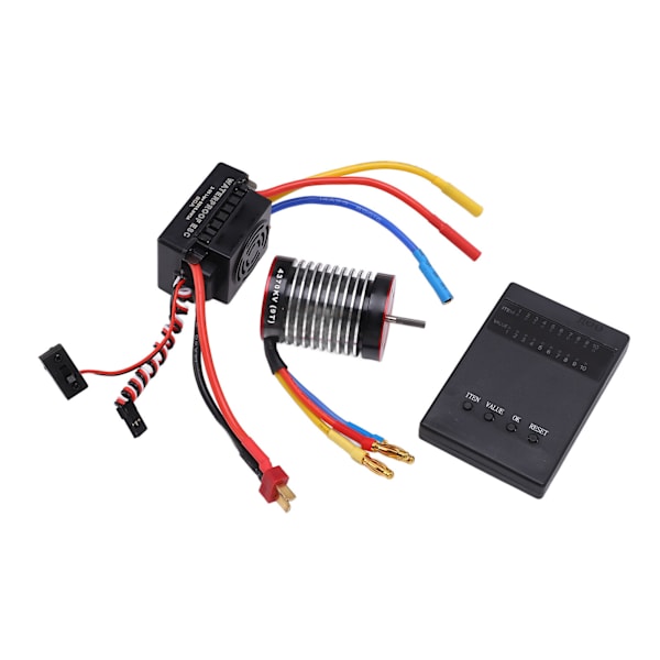 F540 4370KV Borstlös Motor 60A Vattentät ESC Programmeringskort Set för 1/10 RC Bildelar