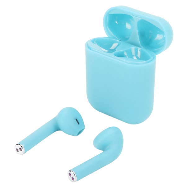 TWS Bluetooth 5.0 langattomat nappikuulokkeet kosketusohjauksella, kuulokemikrofoni latauskotelolla, vaaleansininen
