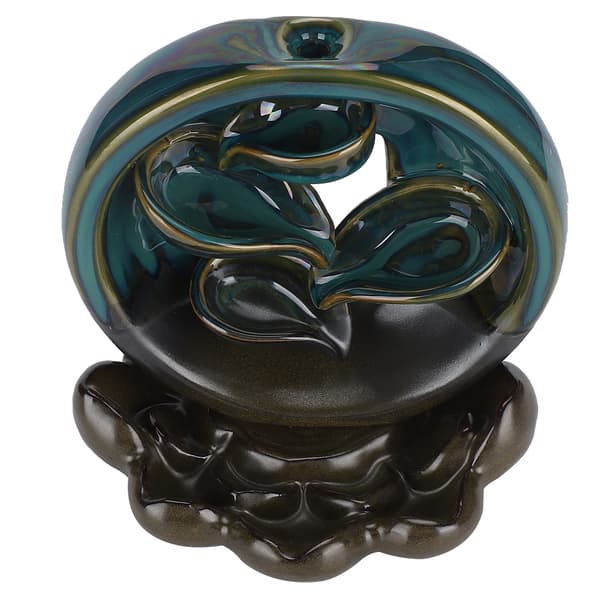 Backflow Rökelsebrännare Vattenfall Lotus Base Keramisk Hållare Aromaterapi Ornament Home Deco