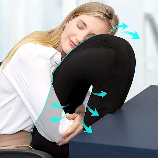 Oppustelig Blå Rejsepude til Fly, Kontor, Lur