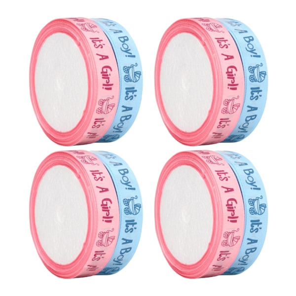 8 ruller 5 yards babyshower satinbånd pink blå tema bånd indpakningsbånd dekoration til babyshower fødselsdagsfest