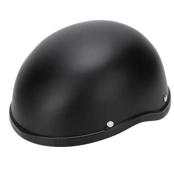 Motorcykel Lav Profil Halvmaske Hjelm Skull Cap Mat Sort (XL)