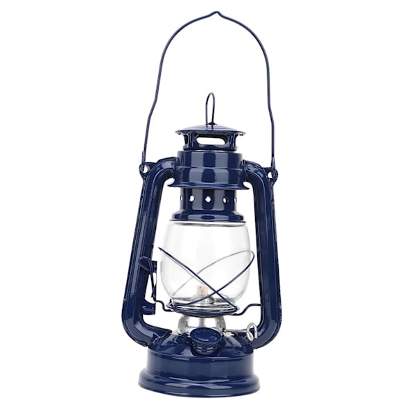 Vintage fotogenlampa Järn Lykta Oljelampa Party Pub Dekoration Present (blå)