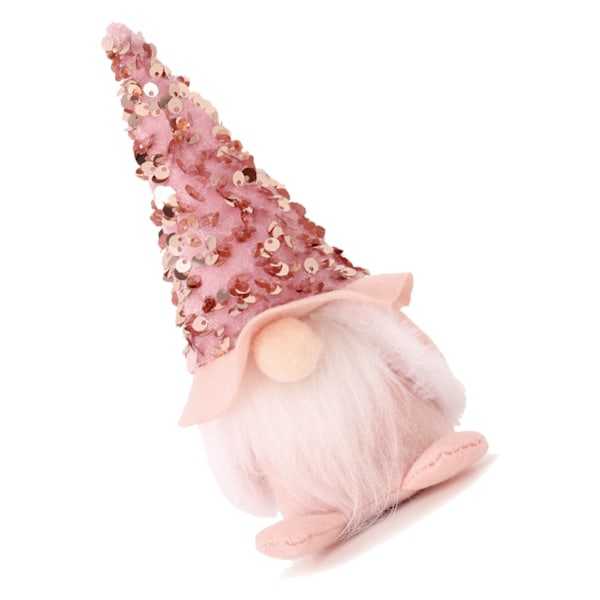 Ansiktslös Gnome Doll Decor Lycka till Gladlynthet Fashionabla juldekorationer Dockor för fönsterbräda Bokhylla Rosa 18x8cm/7.1x3.15in