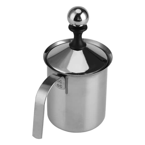 400 ML/800 ML manuel mælkeskummer i rustfrit stål, dobbeltnet kaffeskummer, flødeblander, piskeris