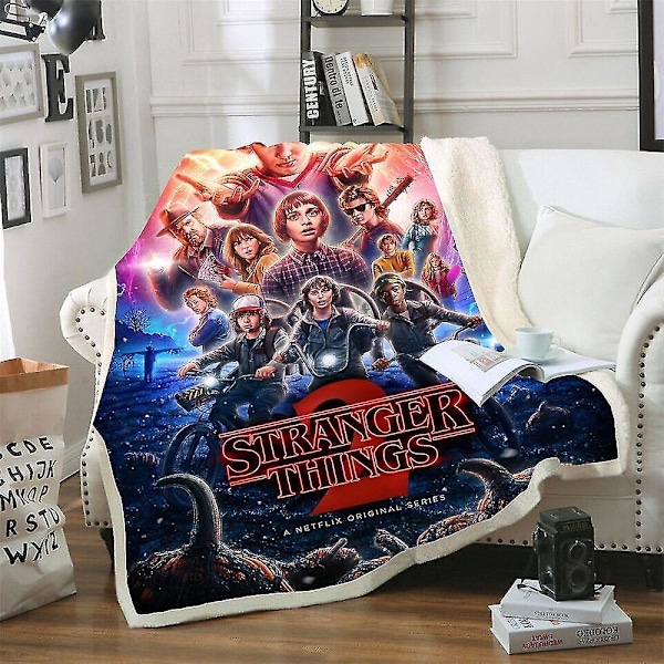 Stranger Things 3D-tryckt fleecefilt - Tvättbart täcke - 110*140cm