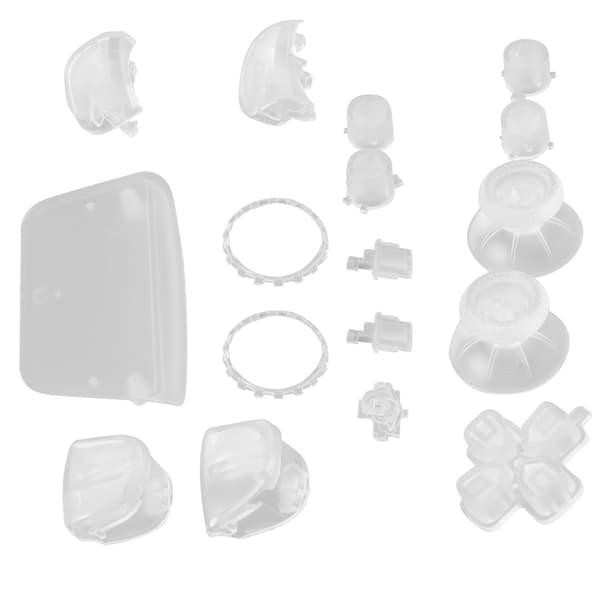 Udskiftningsknapper L2 R2 Fuld Knapsæt Udskiftningsknap Reparationskit til PS5 Controller Transparent Hvid