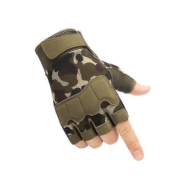 Taktiske hansker for menn Militær hær Skyting Kuttsikre fingerløse hansker Anti-skli utendørssport Paintball Airsoft sykkelhansker XL