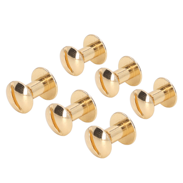 200 sett Bokbindingsskruer Uniform Belegg Buede Overflater Messing Galvanisering Behandling Chicago Screws Sortiment Sett Gull