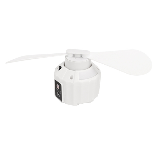 Telt Loftventilator Udendørs Bærbar Dobbeltbladet Ventilator Camping USB Lys Elektrisk Ventilator Hvid 5200mAh