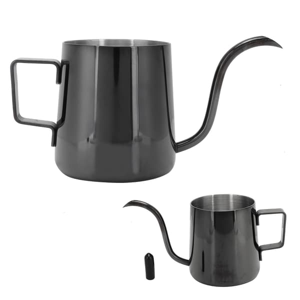 240 ml 304 rustfrit stål slank gryde Mini manuel kaffemaskine Kompatibel med hjemmerestaurant Lys Titanium Sort