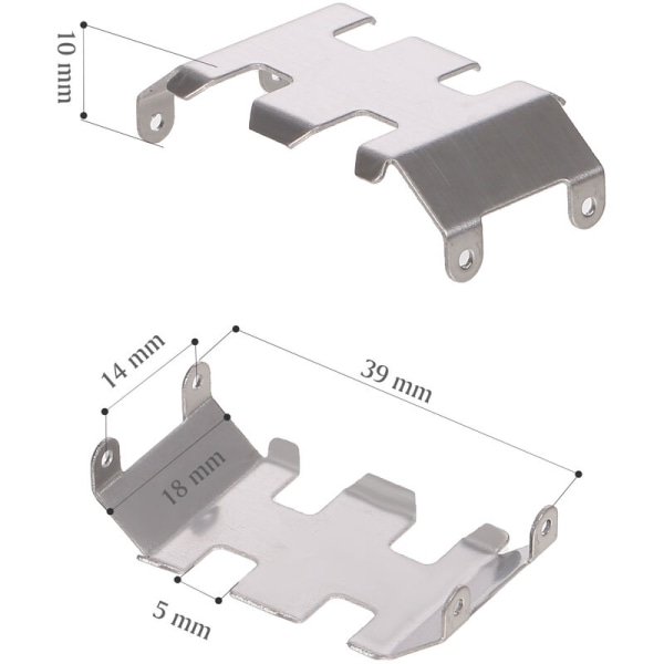 Erstatning for Axial SCX24 90081 RC Car Chassis i rustfritt stål Armor Guard Skid Plate Protector, modell: Sølv