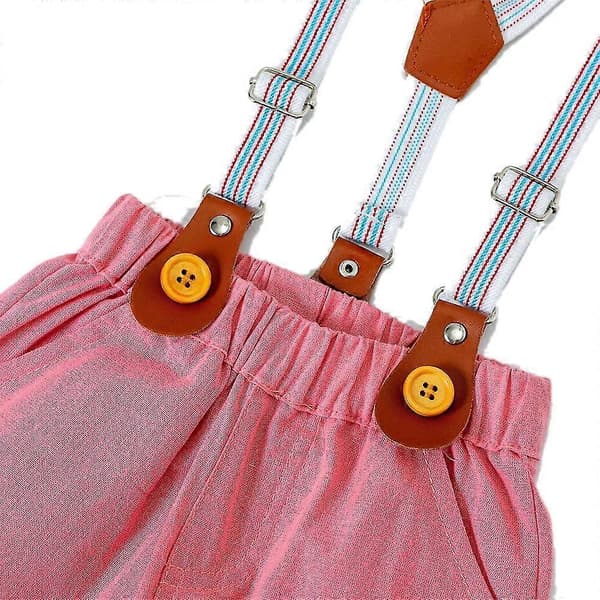 Drenge Herretøj Kostumer Butterfly Romper Seler Shorts Smokingtøj Pink 0-3M