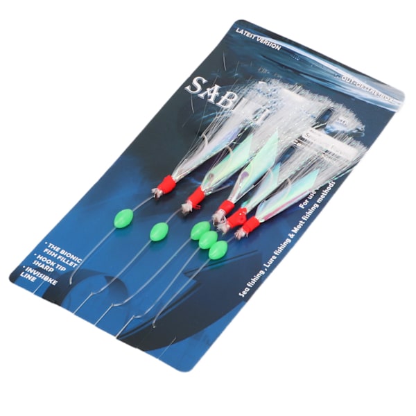 20 stk Fiskegarnkroker Høykarbonstål Nylon 3/0 Simulering Fiskehud Agnsaker