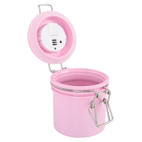 Ögonfranslim Förvaringsburk 250ml Termometer Hygrometer Lash Extension Lim Förvaringsbehållare Rosa