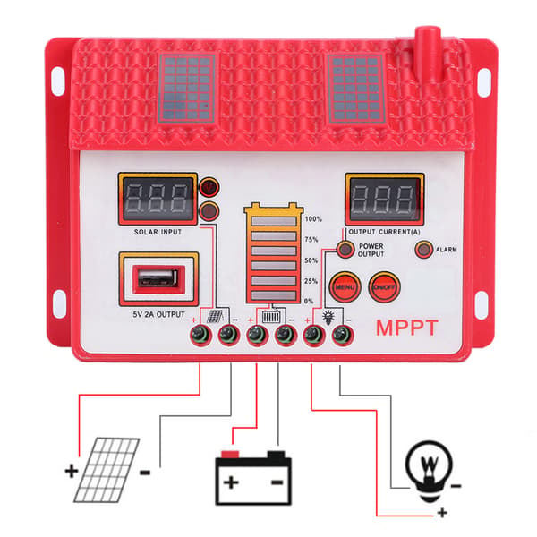 【NX】12V MPPT Solar Charge Panel Regulator med LED-display Maksimal Power Point Tracking Battericontroller